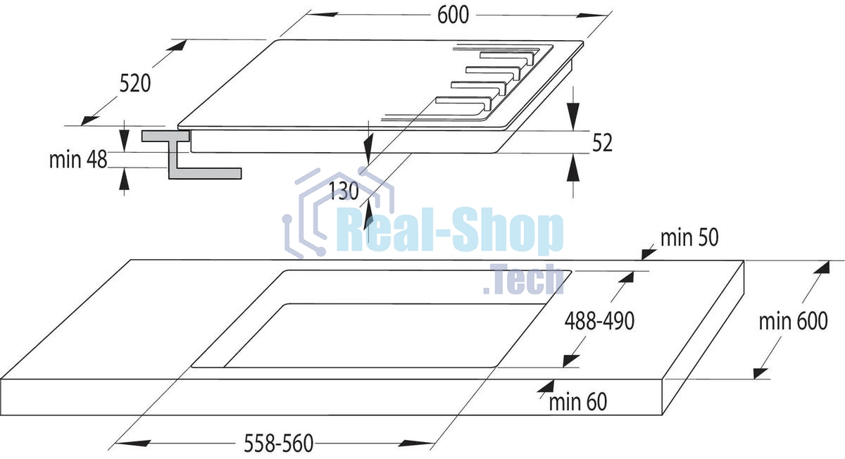 Газовая варочная панель Gorenje GW641EXB черный