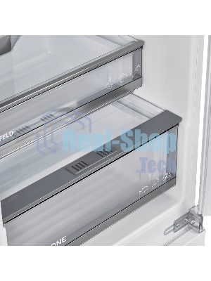 Встраиваемый холодильник Maunfeld MBF17754NFWHGR LUX Inverter белый двухкамерный 179/66 л морозилка снизу, NoFrost