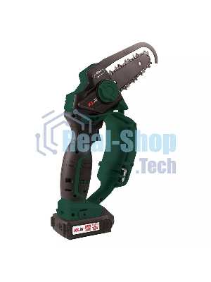 Профессиональная аккумуляторная цепная мини-пила KLPRO KLBZT18-20 (18В, Li-ion-2шт 2,0А·ч, ЗУ 2,4А, 3200 об/мин, 110мм)