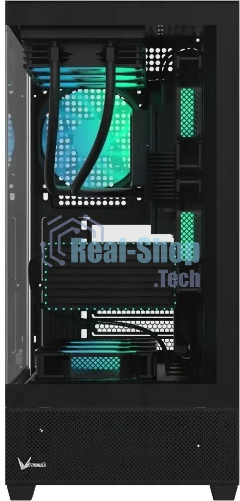 Компьютерный корпус Aerocool/Formula Crystal Z2 Plus FR черный без БП ATX 5x120мм 1xUSB 2.0 2xUSB 3.0 1xUSB3.1 audio bott PSU