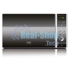 Микроволновая печь CASO MCG 25 Ceramic Chef зеркальный/черный, 25 л, 900 Вт, переключатели - кнопки, поворотный механизм