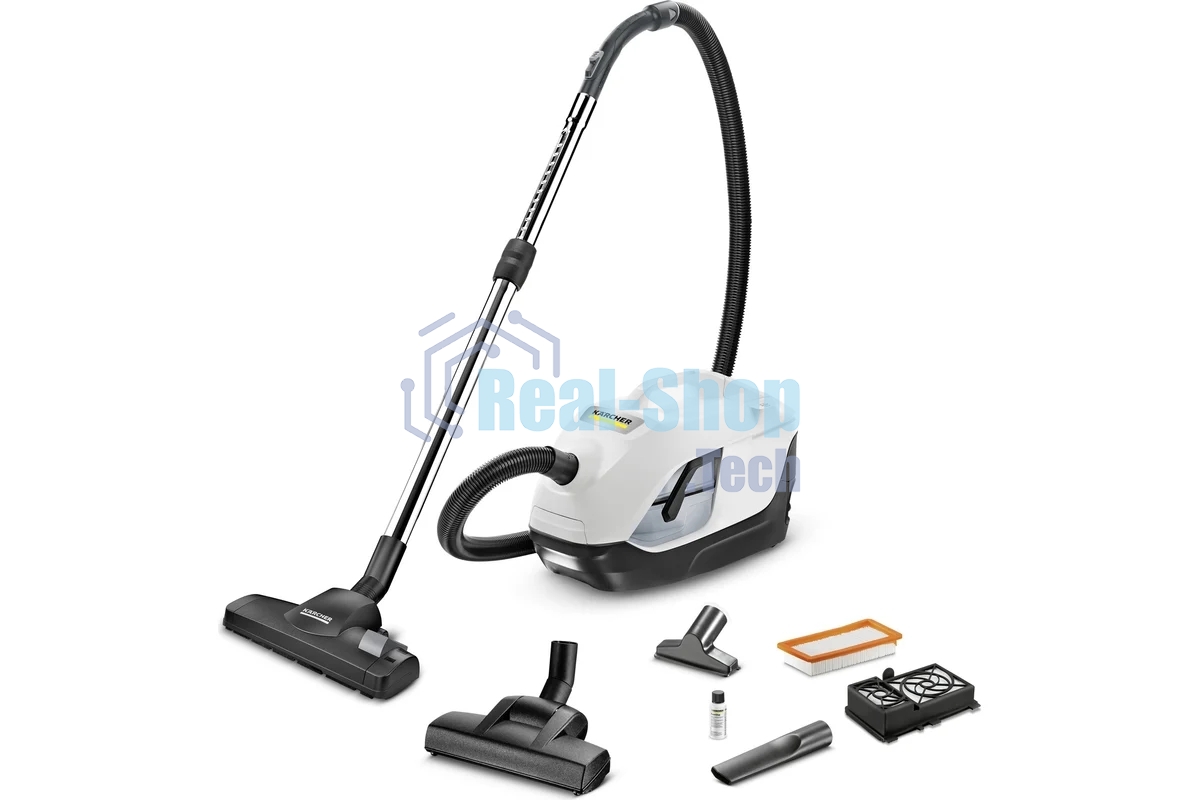 Пылесос Karcher DS 6 Plus белый/черный, 350/650 Вт, уборка влажная/сухая, пылесборник контейнер 2 л
