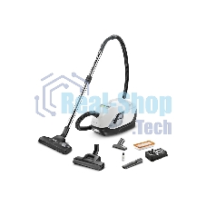 Пылесос Karcher DS 6 Plus белый/черный, 350/650 Вт, уборка влажная/сухая, пылесборник контейнер 2 л