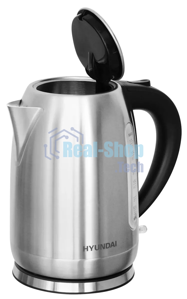 Чайник электрический Hyundai HYK-S2014 1.7л. 2000Вт серебристый/черный (корпус: нержавеющая сталь)