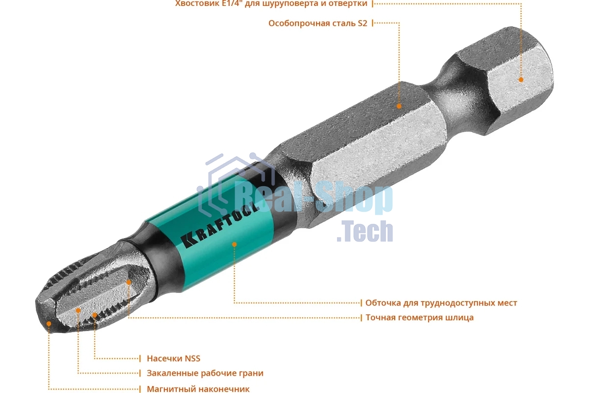 Биты Kraftool Optimum Line, PH3, 50 мм, тип хвостовика E 1/4