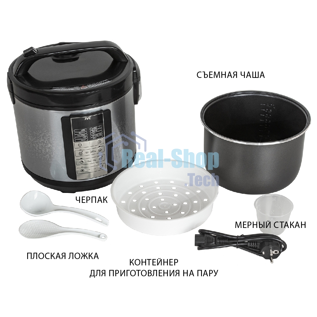 Мультиварка JVC JK-MC500 5 л, 860 Вт, серебристый с черным