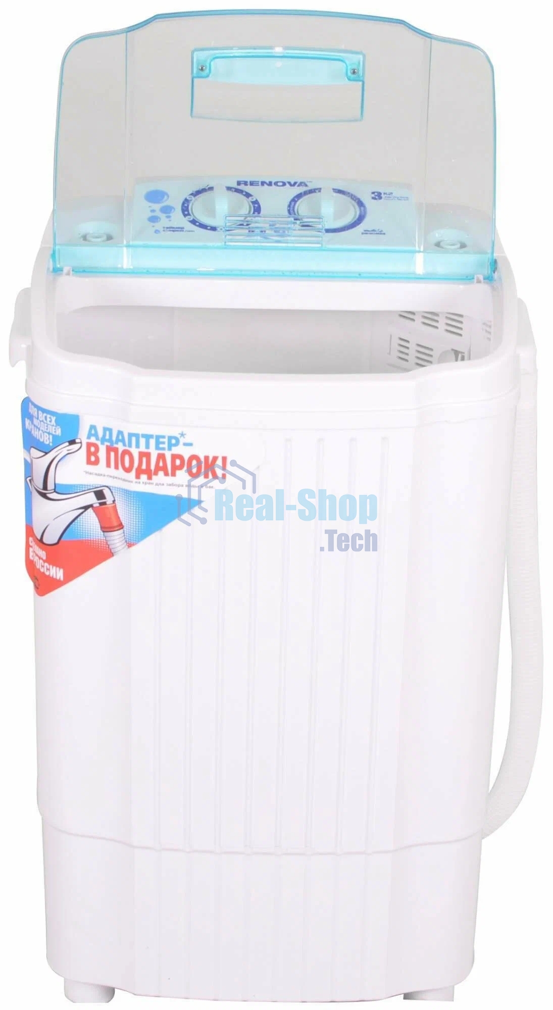 Стиральная машина Renova WS-30T/ЕТ белая, загрузка вертикальная 3кг, класс: D