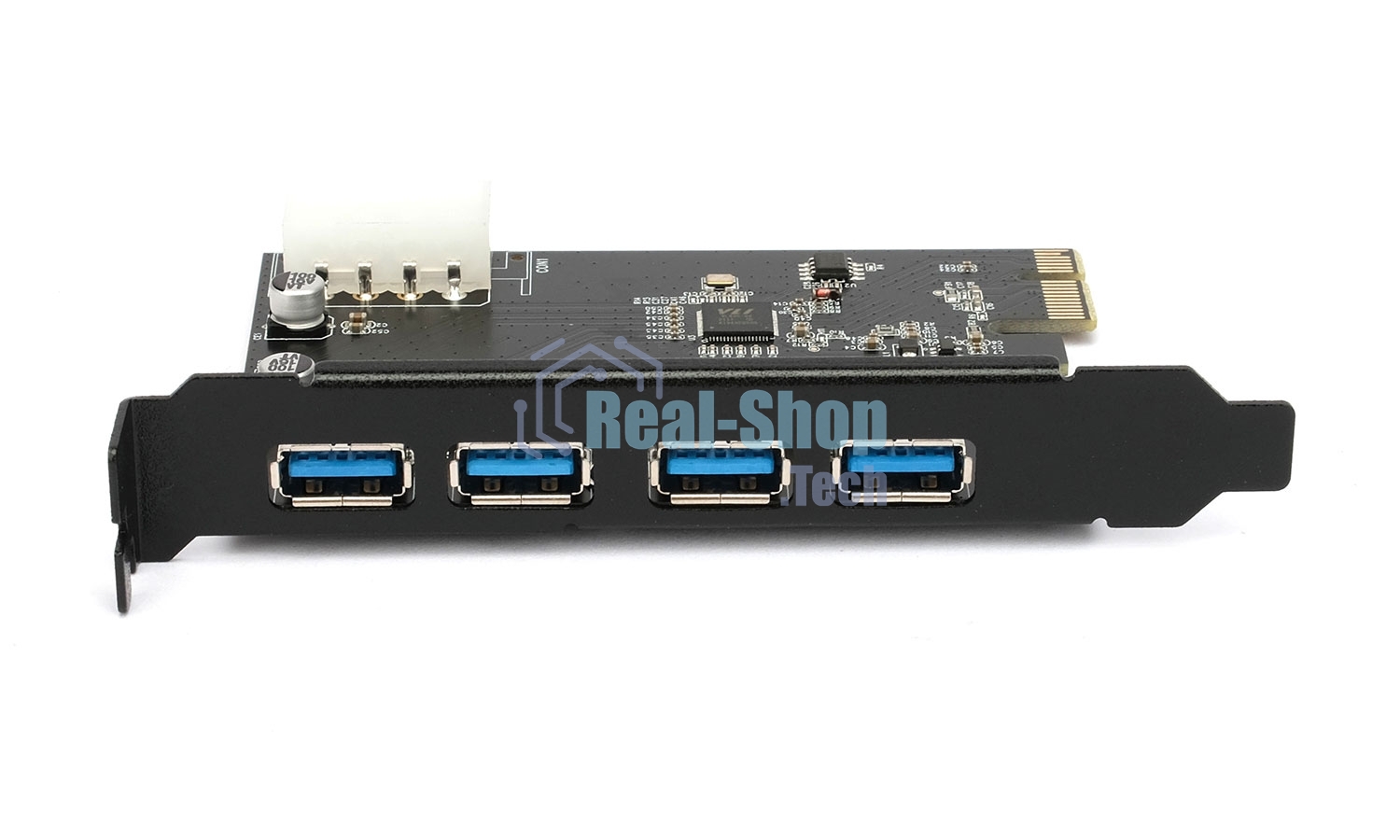 Контроллер USB 3.0 Gembird SPCR-04 в разъем PCI-e, 4xUSB-A