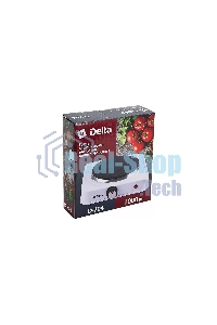 Плита настольная электрическая Delta D-704 одноконфорочная, диск, белая, 1000 Вт