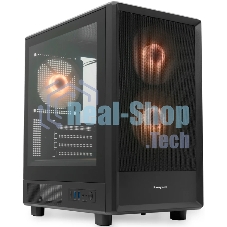 Компьютерный корпус HSPD M310, Mesh Mini-tower, черный, TG, 0.4 SPCC, 3x120мм ARGb mATX, mITX 180/280/160мм 1x2.5