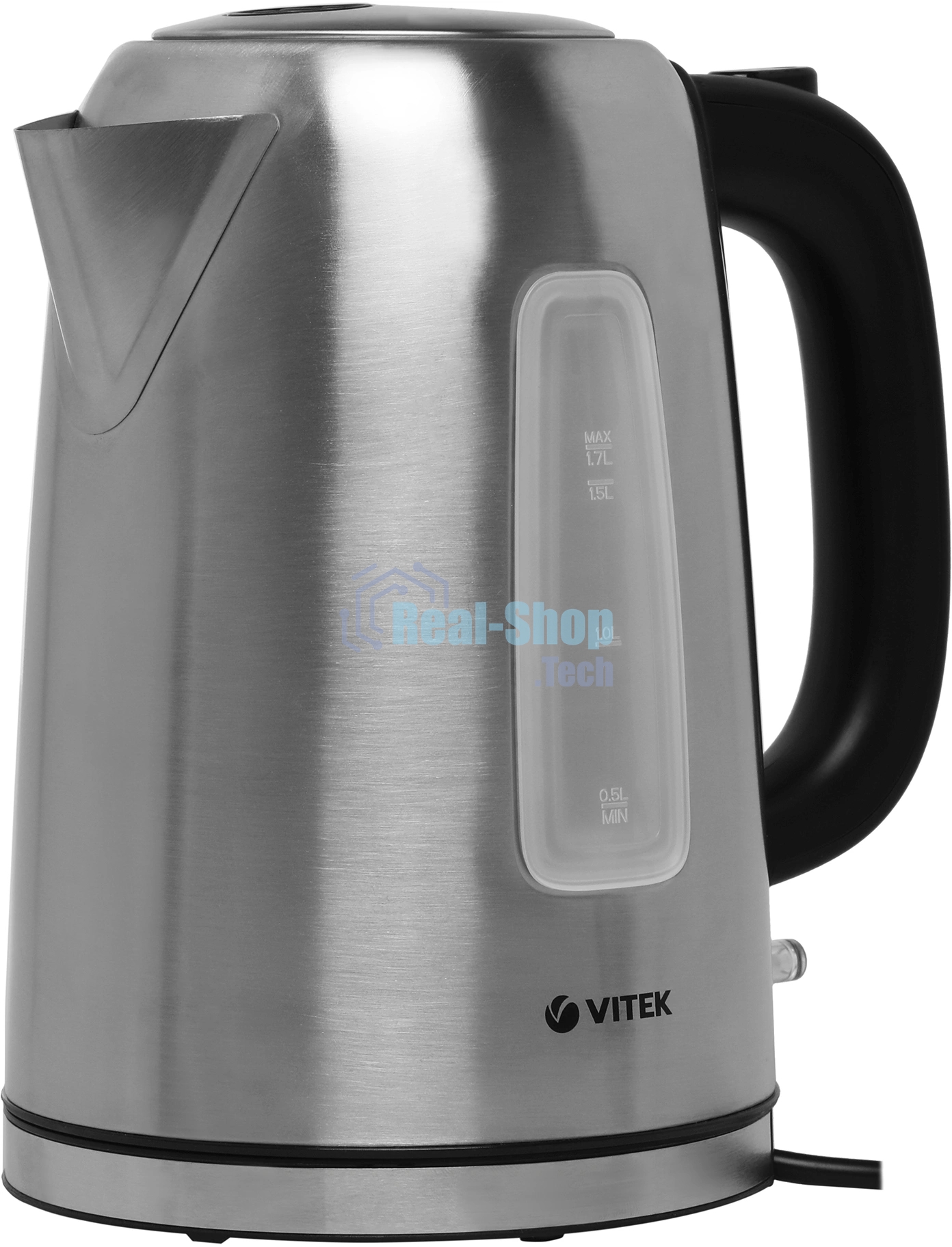 Чайник электрический Vitek VT-1137 1.7 л, 2200 Вт, серебристый матовый корпус: металл