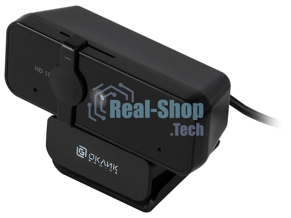 Веб-камера OKLICK OK-C21FH 1920x1080, 30 кадр/с, USB, микрофон (шумоподавление), крепление на мониторе