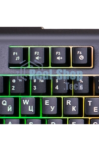 Клавиатура проводная Oklick 717G BLACK DEATH черный/оранжевый USB Multimedia for gamer LED