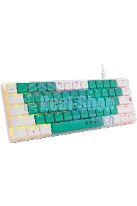 Клавиатура проводная механическая Defender Zane GK-089 RU,зелен/бел,61кн,1.5м,LowRed 1