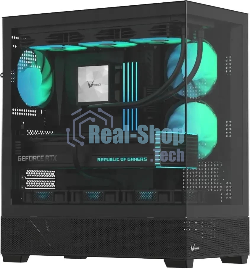 Компьютерный корпус Aerocool/Formula Crystal Z2 Plus FR черный без БП ATX 5x120мм 1xUSB 2.0 2xUSB 3.0 1xUSB3.1 audio bott PSU