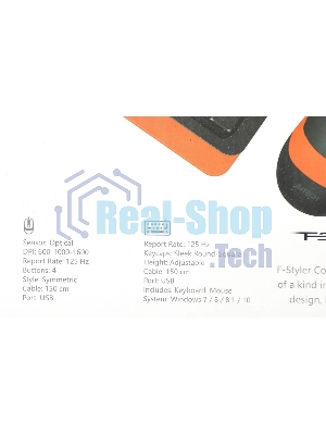 Комплект клавиатура+мышь A4Tech FStyler F1010 проводной, USB, 1600 DPI, чёрный/оранжевый