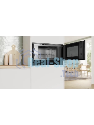 Встраиваемая микроволновая печь Bosch BER7321B1 900Вт, 5 режимов, кварцевый гриль,инвертер, 21 л, черный, петли справа