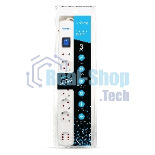 Сетевой фильтр Smartbuy (SBSP-30W-Pro) - 6 роз х 3,0 м- белый