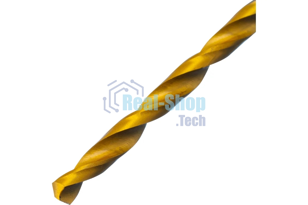 Сверло спиральное по металлу Denzel 2,5 х 95 мм Р6М5, Golden Tip, удлиненное, 2 шт.