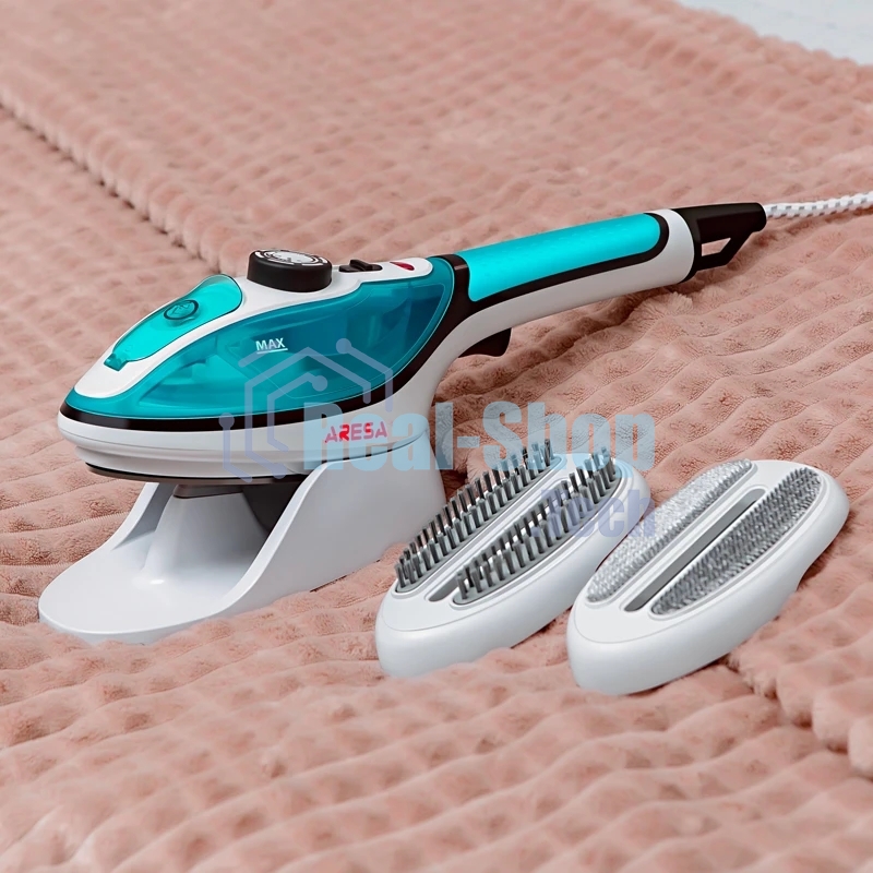 Отпариватель Aresa AR-2304 бирюзовый, 1000 Вт, 25 г/мин, 90 мл