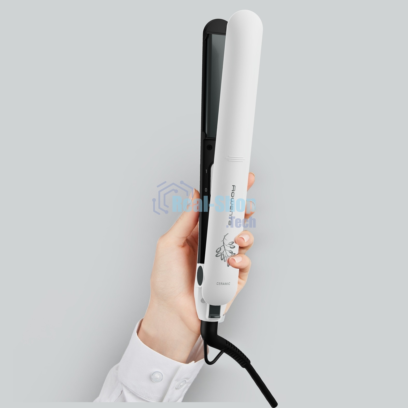 Выпрямитель для волос Rowenta Easyliss Pure SF1628F0 белый/серый, 25 мм, 200 °C, 1 режим