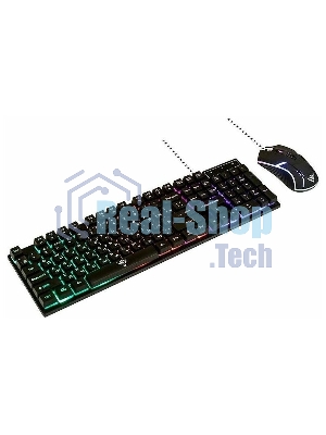 Комплект клавиатура+мышь Nakatomi KMG-2305U проводной, USB, 1600 DPI, черный