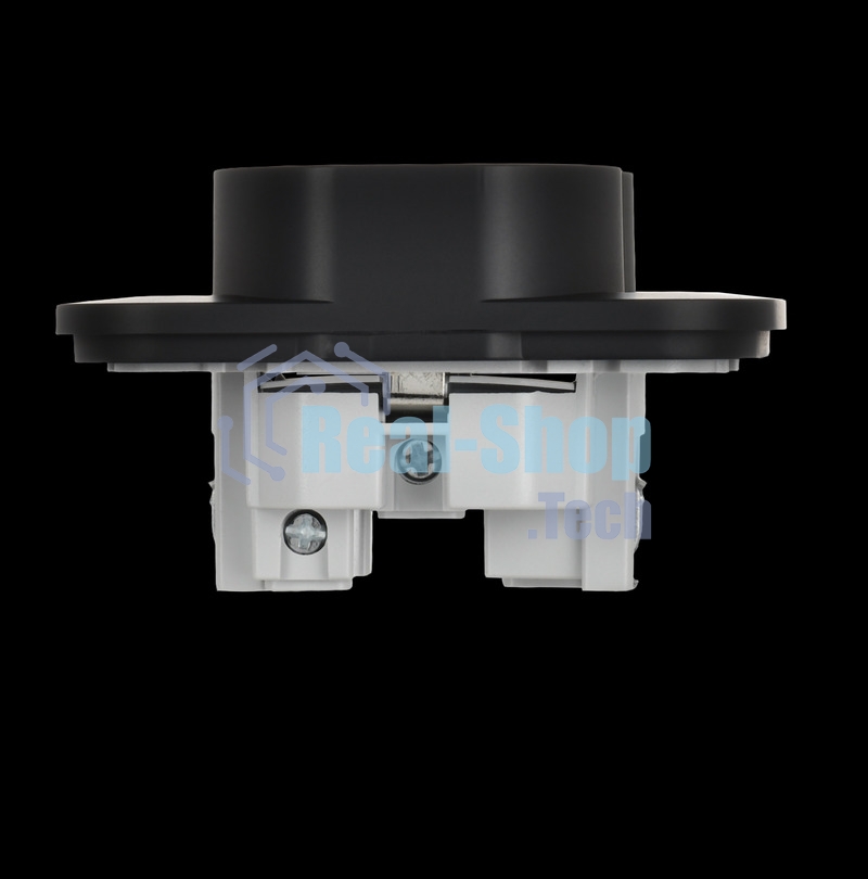 Розетка 2-местная с заземлением с защитными шторками 16А РСш12-0-А-ФлЧ черный FLITE