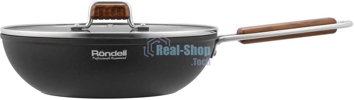 Сковорода ВОК Rondell Fjord RDA-1800, 28 см, с крышкой, черный