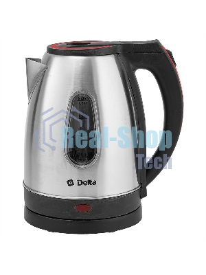 Чайник электрический DELTA DL-1114 нерж. с красным