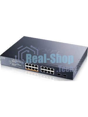 Коммутатор Zyxel NebulaFlex XMG1915-18EP-EU0101F 16x2.5Gbит/с 2SFP+ 8PoE++ 180W управляемый