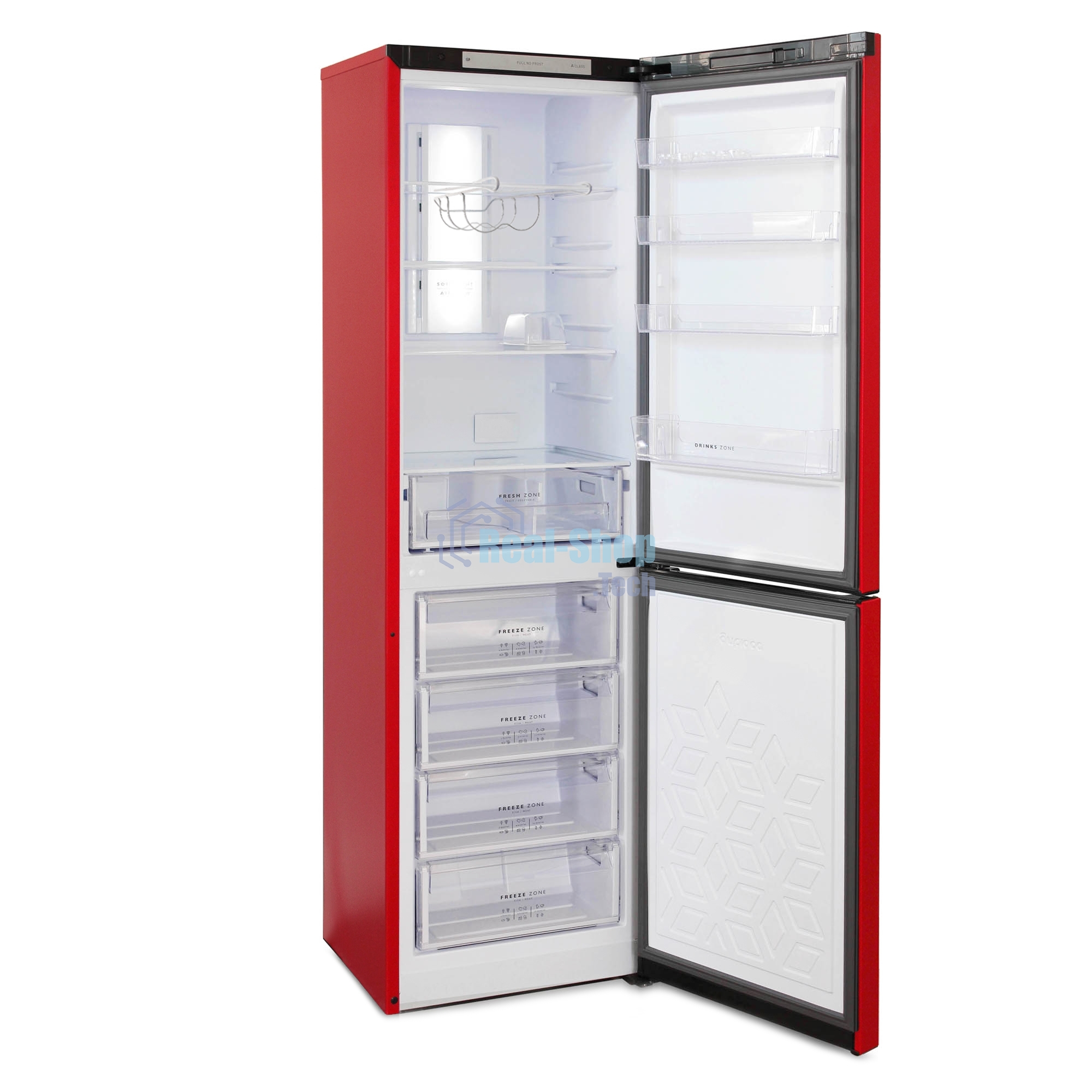 Холодильник Бирюса Б-H980NF красный двухкамерный 240/130л морозила снизу, No Frost