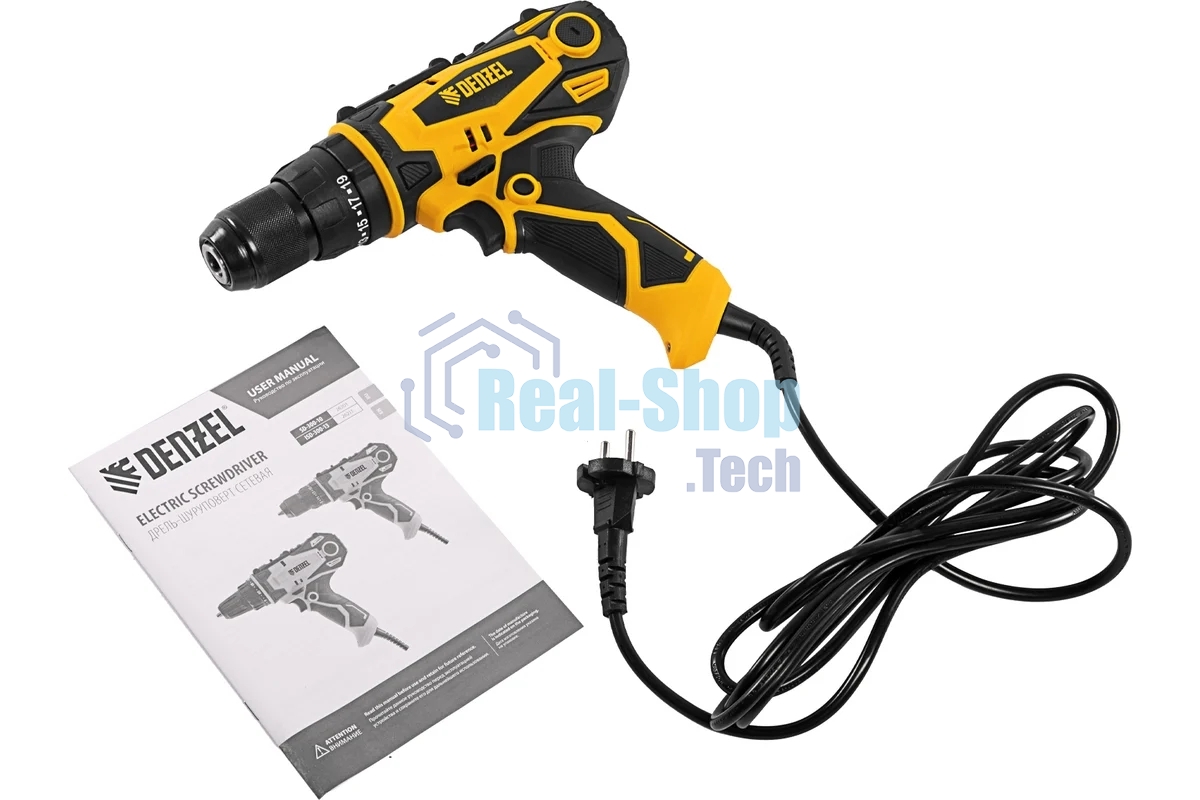 Дрель-шуруповерт сетевая Denzel ISD-300-13, 330Вт, Ударная