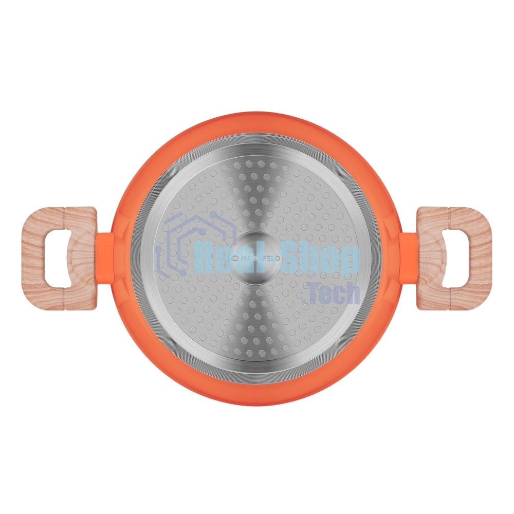 Кастрюля Maunfeld MARTA MCS22FA06CL из кованого алюминия со стеклянной крышкой, 20 см, 2,2 л.