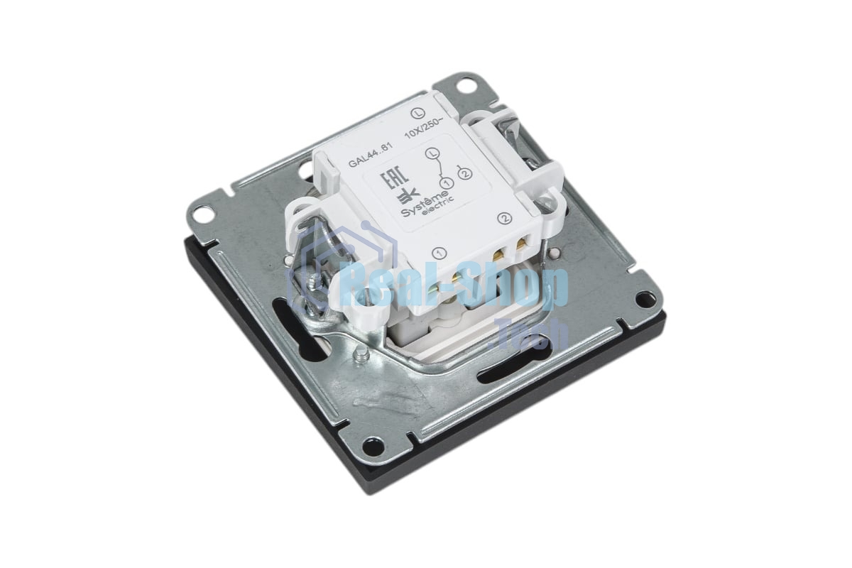 Переключатель 1-кл. ArtGallery IP44 10AX механизм карбон SE GAL441061