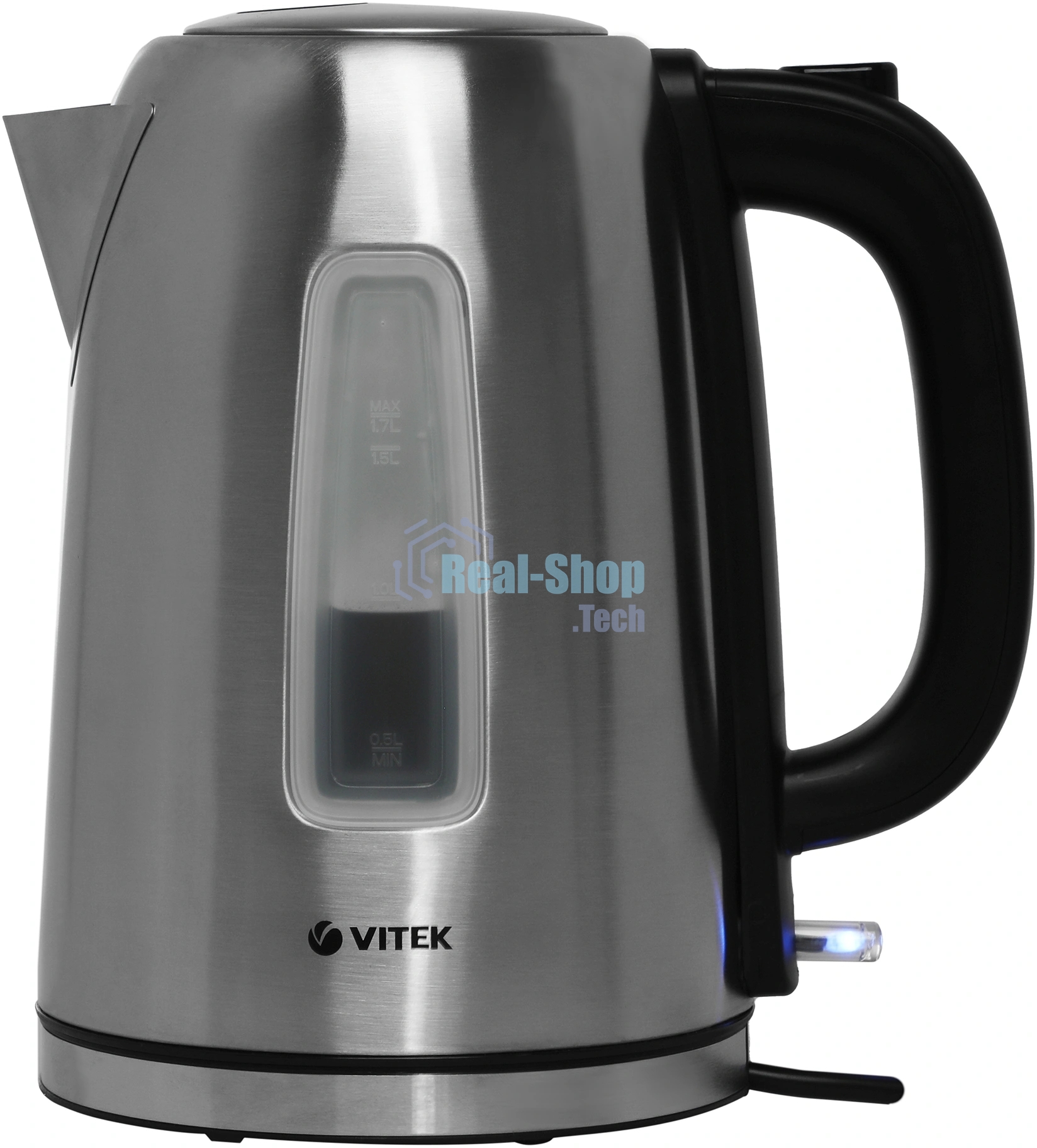 Чайник электрический Vitek VT-1137 1.7 л, 2200 Вт, серебристый матовый корпус: металл