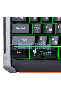 Клавиатура проводная Oklick 717G BLACK DEATH черный/оранжевый USB Multimedia for gamer LED