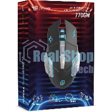 Мышь беспроводная Oklick 770GW черный, 3600 dpi, радиоканал, USB, кнопки - 6