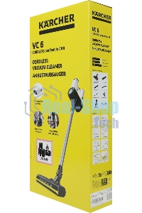 Пылесос вертикальный/ручной Karcher VC 6 Cordless ourFamily Car черный/белый, питание от аккумулятора, 250 Вт, уборка сухая, пылесборник 0.8 л, работа от АКБ max 50 мин