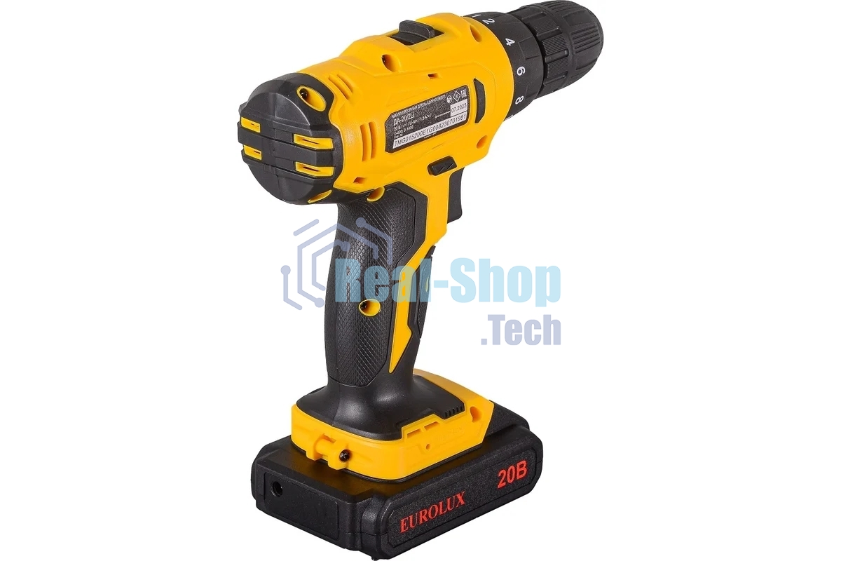Дрель-шуруповерт аккумуляторная Eurolux ДА-20/2Li, Аккумуляторная, 20В