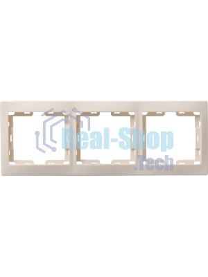 Рамка Iek EMK30-K33-DM РГ-3-ККм 3местн. горизонт. КВАРТА (кремовый)