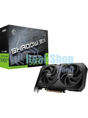 Видеокарта MSI RTX 5060 Ti 8G SHADOW 2X PLUS, NVIDIA RTX 5060 Ti, 8 ГБ GDDR7, 128 бит, PCI-e 5.0, 1xHDMI, 3xDP, 2587 МГц
