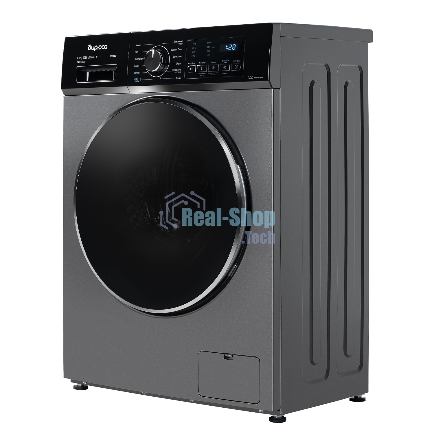 Стиральная машина Бирюса WM-SM610/08 S серебристый, загрузка фронтальная 6 кг, 1000 об/мин, класс: А+++