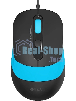 Комплект клавиатура+мышь A4Tech FStyler F1010 проводной, USB, 1600 DPI, чёрный/синий