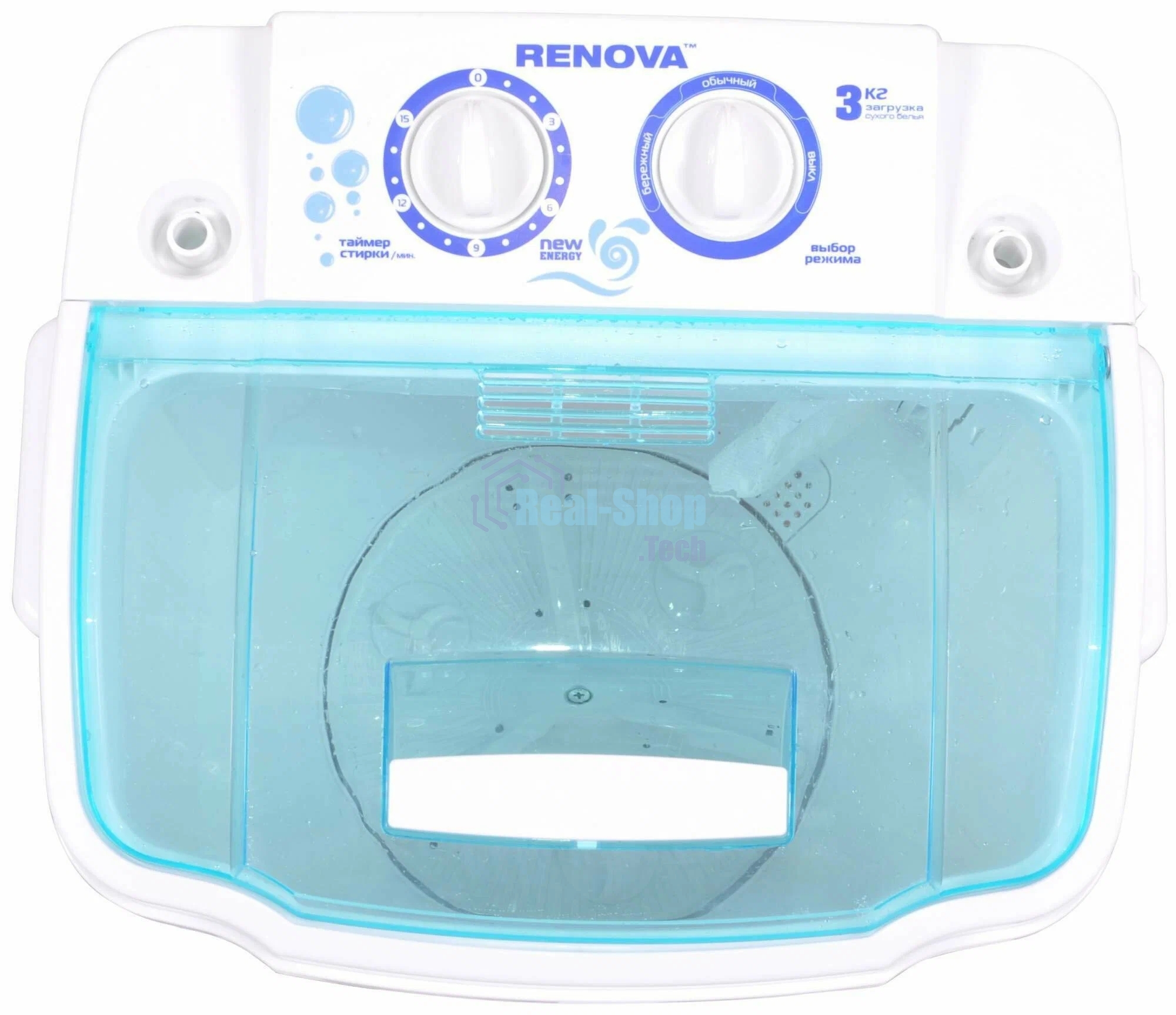 Стиральная машина Renova WS-30T/ЕТ белая, загрузка вертикальная 3кг, класс: D