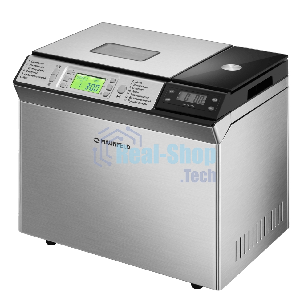 Хлебопечка Maunfeld MBM-900DSS 615 Вт, 13 программ, нержавеющая сталь