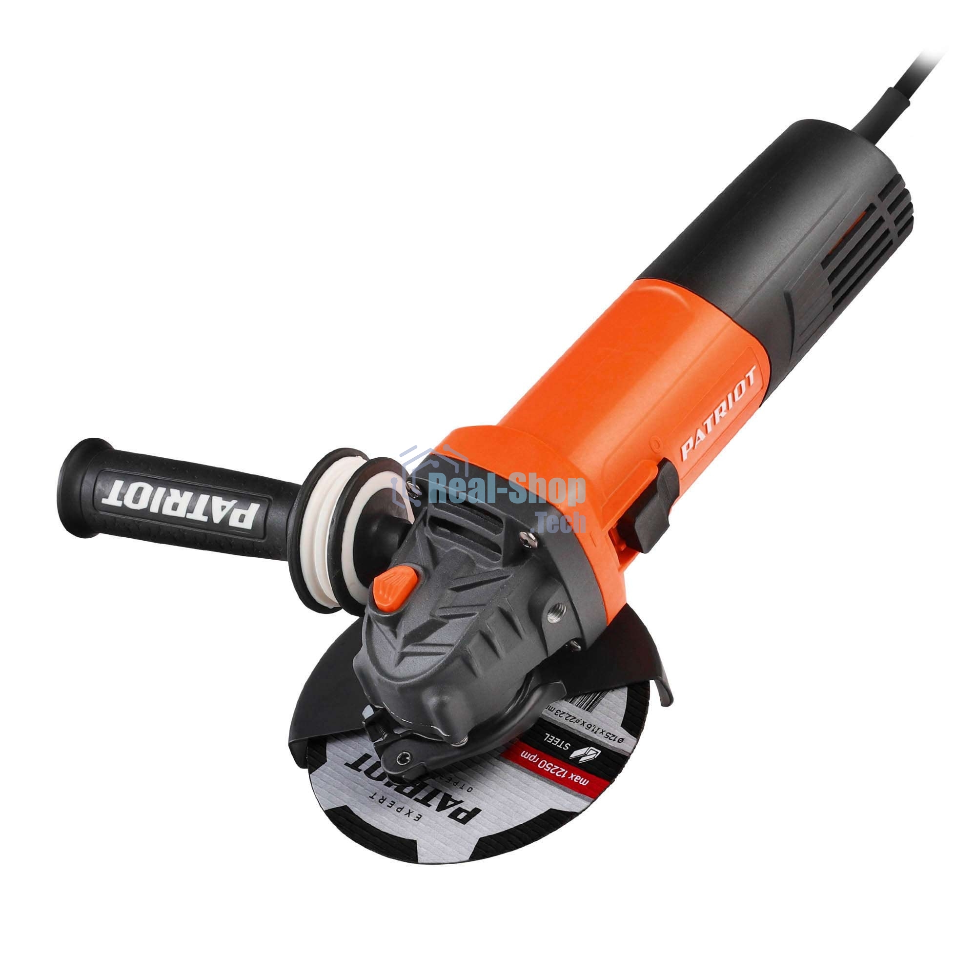 Угловая шлифовальная машина (УШМ) PATRIOT AG 126E, пылезащищенная. 1050Вт, Диск 125 мм
