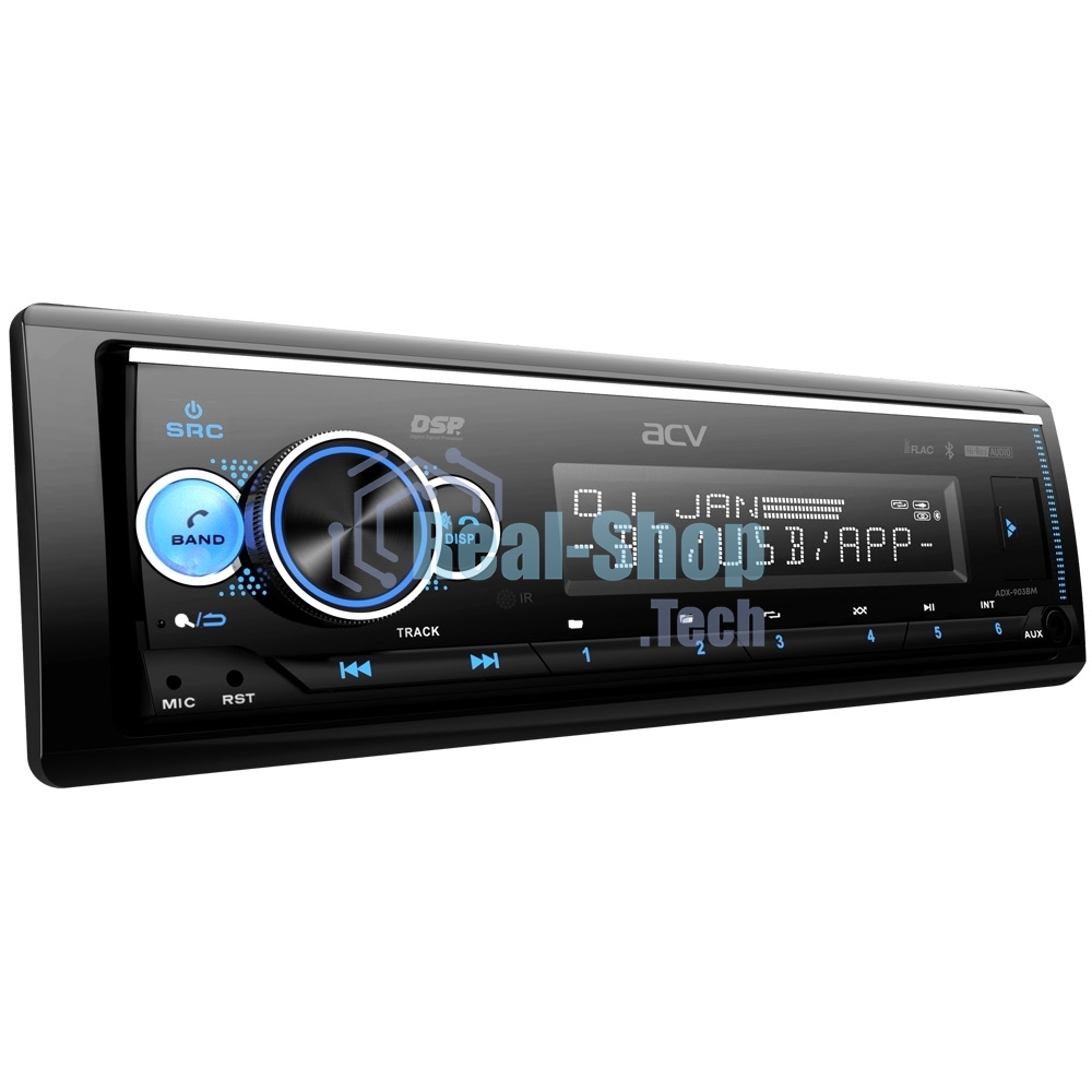Автомагнитола ACV ADX-903BM, 1 DIN, Bluetooth, USB Type-A, AUX, пульт ДУ