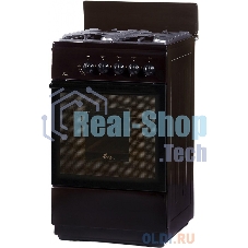 Плита Комбинированная De Luxe 606040.00гэ-003(кр) ЧР черный (стеклянная крышка) реш.чугун