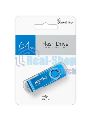 Флешка USB Smartbuy Twist Blue (SB064 Gb2TWB), 64Mb, USB 2.0, R/W 20/10, синий