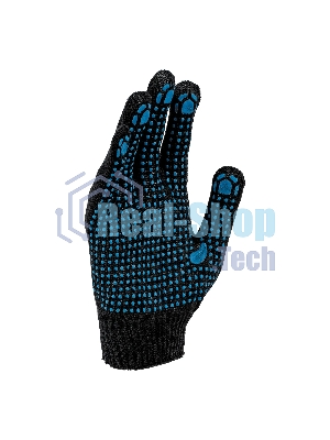 Перчатки трикотажные Сибртех х/б, 200 пар, ПВХ точка, 3 нити, 10 класс